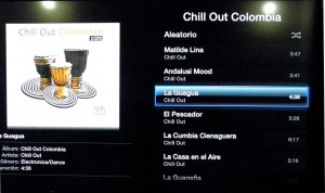 Ejemplo de música de iTunes en el Apple TV