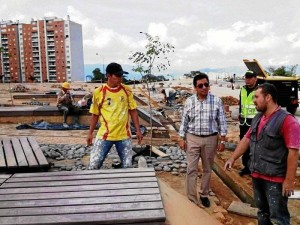 El alcalde de Bucaramanga estuvo en la obra esta semana viendo los avances.