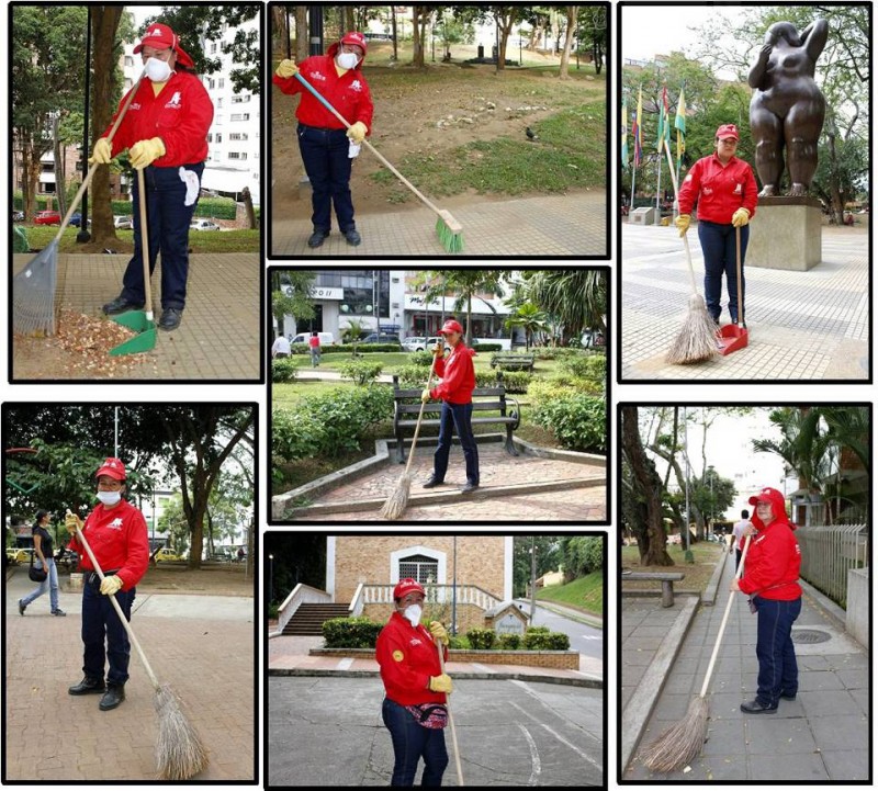 Estas son las mujeres que mantienen limpios los parques de Cabecera y sus alrededores.