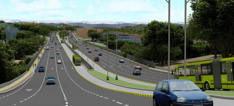Esta será la imagen dentro de dos años del sector de la autopista en el viaducto García Cadena, al cual se le construirá un viaducto paralelo en el costado oriental