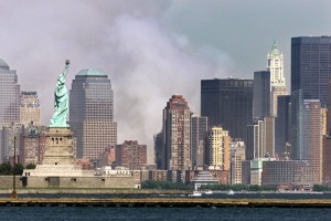 El panorama desde la Estatua de la Libertad no podía ser más opaco la tarde del 11 de septiembre de 2001.
