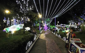 Las familias del sector empezaron desde hace más de una semana a disfrutar la decoración navideña del parque Las Palmas. - Nelson Díaz / GENTE DE CABECERA