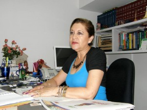 Lucrecia Amaya Ortega es la adminstradora de Chicamocha Centro Empresarial y quien se ha preocupado por la fuente de la calle 36.