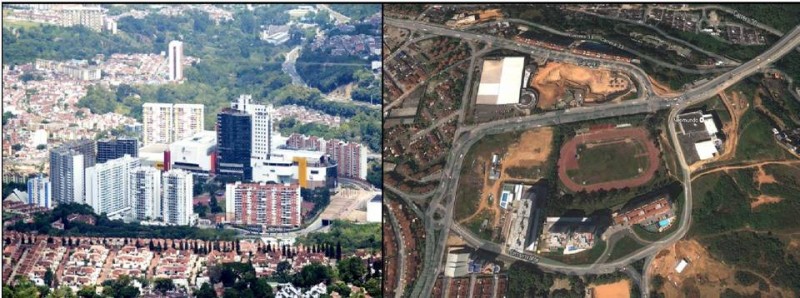Este era el panorama entre 2009 y 2010 cuando se empezó a proyectar la zona con Cacique Centro Comercial y el Parque Intercambiador de Neomundo. Hoy el sector se ve más poblado con más torres residenciales y con el centro comercial.