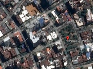 La vista satelital de Google permite observan, en forma de ‘L’ las nuevas edificaciones de esta manzana contigua al parque Las Palmas