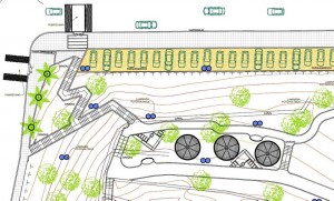 Según los diseños, así será una parte del parque (esquina carrera 40 con calle 46), con parqueaderos y entrada en gradas.
