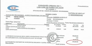 Esta es la factura que constata el cobro que fue denunciado por un ciudadano de Cabecera. - Suministrada / GENTE DE CABECERA