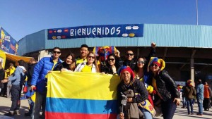 Algunos amigos de Diana residentes en Argentina viajaron a Chile para ver los partidos de Colombia juntos. - Suministrada / GENTE DE CABECERA