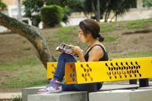 En el Día del Idioma se inauguró el punto de lectura en el parque San Pío