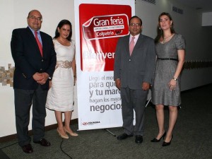 Danilo Morales, Vicepresidente Comercial Colpatria; Olga Leonor Porras, Gerente Zona Oriente Banco Colpatria; Santiago Perdomo Maldonado, Presidente Banco Colpatria, e Ilda Rueda, Gerente Comercial Oficina Cabecera del Llano, Bucaramanga.