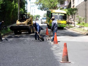 Pavimento en la vía a Terrazas