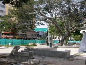 Obras que se adelantan en el parque Santander.