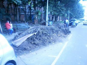 Las basuras y los escombros a un costado del parque Conucos están allí hace más de una semana.