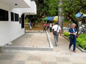 El encerramiento del andén se hizo en la calle 46 con carrera 34.