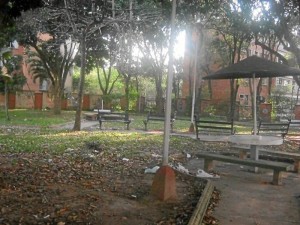 El parque está invadido por indigentes quienes además dejan basuras constantes en las zonas verdes.