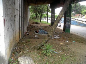 Debajo del puente La Flora.