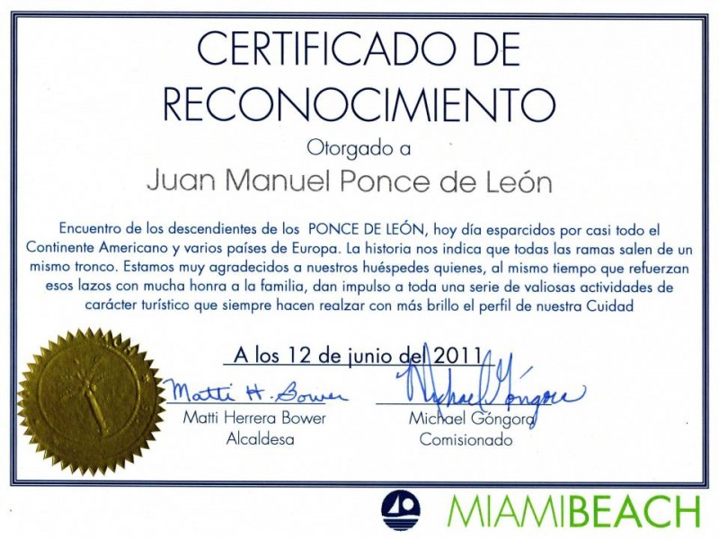 Este fue el certificado que le entregó la Alcaldía de San Agustín, La Florida.