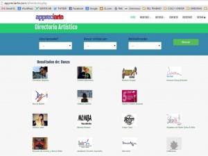 En la aplicación se puede encontrar la lista de artistas de la ciudad.