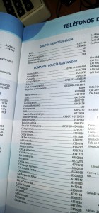 Los números telefónicos de los CAI parecen en el directorio. - Tatiana Celis / GENTE DE CABECERA