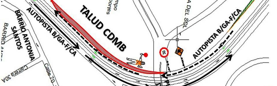 Restricción vial en la Autopista